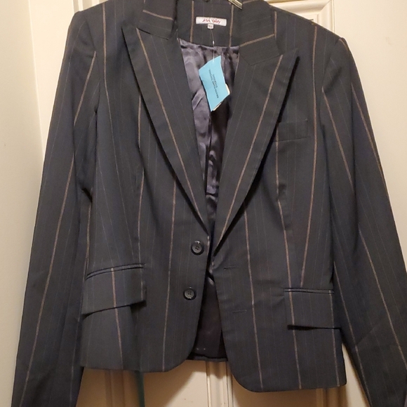 Nwt Alvin Valley Gray Pinstripe Blazer - Picture 1 of 5